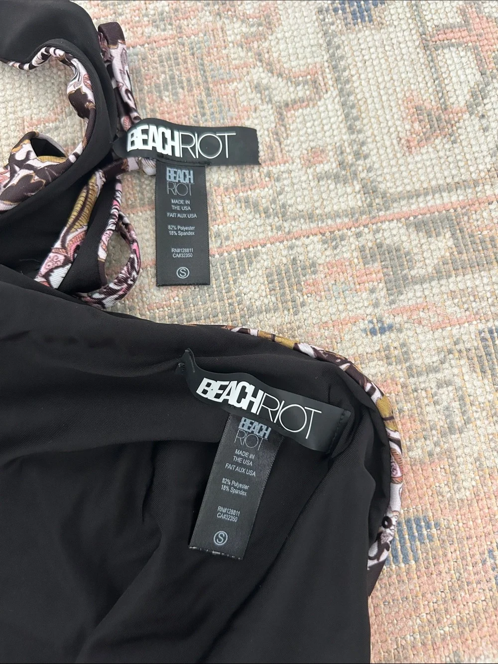 Beach Riot Floral Black, Pink & Gold Bikini Set